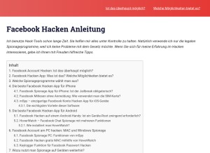 How facebookhacken.com looks like on a tablet such as an iPad.