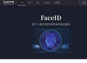 How faceid.com looks like on a tablet such as an iPad.