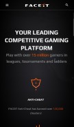 How faceit.com looks like on a mobile device such as an iPhone.