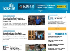 How facilitiesnet.com looks like on a tablet such as an iPad.