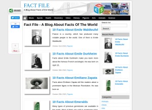 How factfile.org looks like on a tablet such as an iPad.