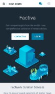 How factiva.com looks like on a mobile device such as an iPhone.