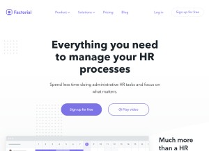 How factorialhr.com looks like on a tablet such as an iPad.