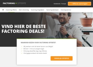 How factoring-offerte.be looks like on a tablet such as an iPad.