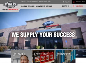 How factorymotorparts.com looks like on a tablet such as an iPad.