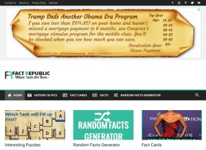 How factrepublic.com looks like on a tablet such as an iPad.