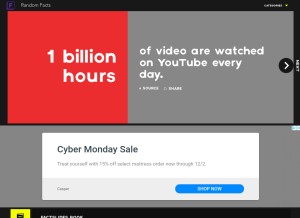 How factslides.com looks like on a tablet such as an iPad.