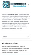 How factsmosaic.com looks like on a mobile device such as an iPhone.