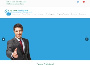 How facturaprofesional.com looks like on a tablet such as an iPad.