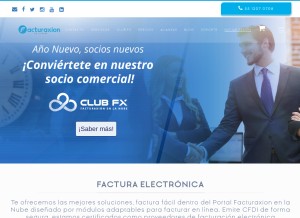 How facturaxion.com looks like on a tablet such as an iPad.