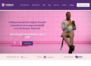 How factuurvoldaan.nl looks like on a tablet such as an iPad.