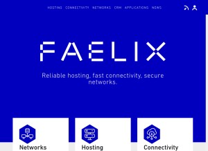 How faelix.net looks like on a tablet such as an iPad.