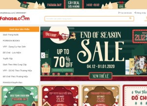 How fahasa.com looks like on a tablet such as an iPad.