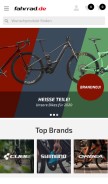 How fahrrad.de looks like on a mobile device such as an iPhone.