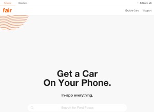 How fair.com looks like on a tablet such as an iPad.