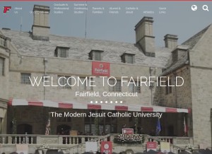 How fairfield.edu looks like on a tablet such as an iPad.
