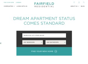 How fairfieldresidential.com looks like on a tablet such as an iPad.