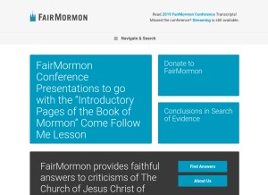 How fairmormon.org looks like on a tablet such as an iPad.