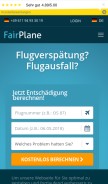 How fairplane.de looks like on a mobile device such as an iPhone.