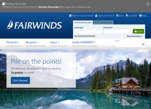 How fairwinds.org looks like on a tablet such as an iPad.