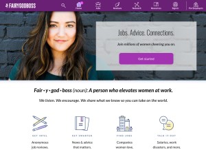 How fairygodboss.com looks like on a tablet such as an iPad.
