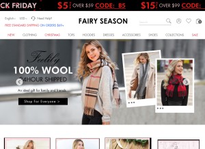 How fairyseason.com looks like on a tablet such as an iPad.