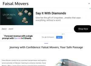 How faisalmovers.net looks like on a tablet such as an iPad.