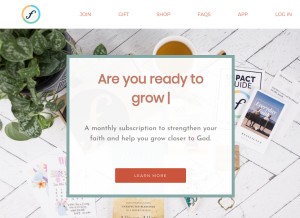 How faithbox.com looks like on a tablet such as an iPad.