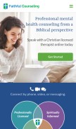 How faithfulcounseling.com looks like on a mobile device such as an iPhone.
