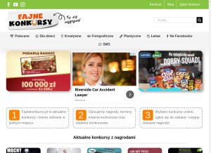 How fajnekonkursy.pl looks like on a tablet such as an iPad.