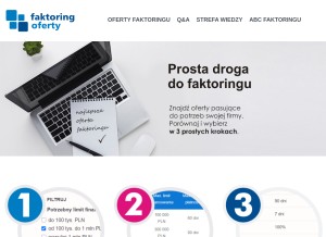 How faktoringoferty.pl looks like on a tablet such as an iPad.