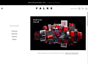 How falke.com looks like on a tablet such as an iPad.