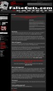 How falsecuts.com looks like on a mobile device such as an iPhone.