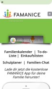 How famanice.de looks like on a mobile device such as an iPhone.