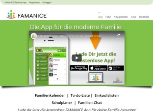 How famanice.de looks like on a tablet such as an iPad.
