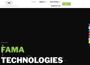 How famatechnologies.com looks like on a tablet such as an iPad.