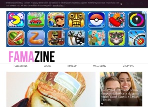 How famazine.com looks like on a tablet such as an iPad.