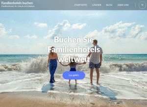 How familienhotels-buchen.de looks like on a tablet such as an iPad.