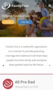 How familyfirst.net looks like on a mobile device such as an iPhone.