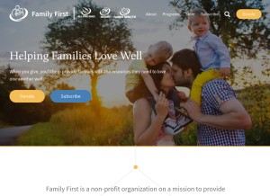 How familyfirst.net looks like on a tablet such as an iPad.