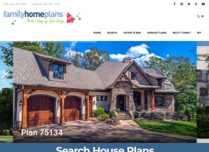 How familyhomeplans.com looks like on a tablet such as an iPad.