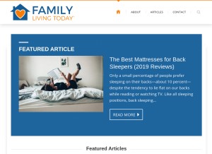 How familylivingtoday.com looks like on a tablet such as an iPad.