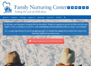How familynurture.org looks like on a tablet such as an iPad.