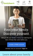 How familysearch.org looks like on a mobile device such as an iPhone.