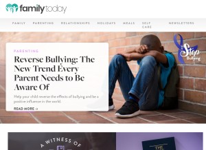 How familytoday.com looks like on a tablet such as an iPad.