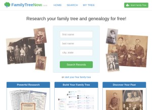 How familytreenow.com looks like on a tablet such as an iPad.
