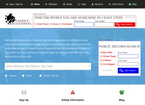 How familywatchdog.us looks like on a tablet such as an iPad.