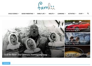 How famlii.com looks like on a tablet such as an iPad.