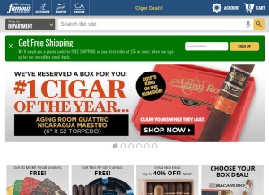 How famous-smoke.com looks like on a tablet such as an iPad.