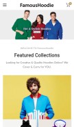 How famoushoodie.com looks like on a mobile device such as an iPhone.